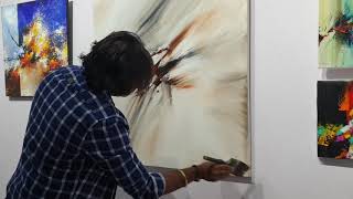 Abstract Painting  Live demonstration  Real time [upl. by Meehahs]