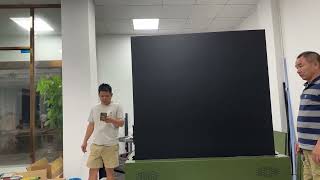 Automatic Lifting and Folding Allinone COB MINI LED Screen 108inch135 inch [upl. by Nylarad882]