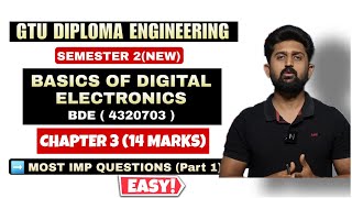 BASICS OF DIGITAL ELECTRONICS 4320703  CHAPTER 3  GTU DIPLOMA ENGINEERING SEM 2  IMP QUE PART 1 [upl. by Lleret]