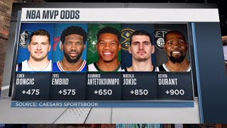 Luka Embiid Jokic and Giannis 👀 The Top 4 MVP favorites are international players 🏆  NBA Today [upl. by Arocal981]