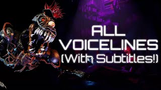 FNaF RUIN Ruined Montgomery Gator All Voicelines With Subtitles [upl. by Thia104]