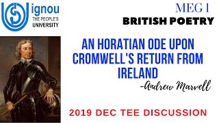 AN HORATIAN ODE UPON CROMWELLS RETURN FROM IRELAND  MEG 1 BRITISH POETRY  2019 DEC TEE [upl. by Havot]