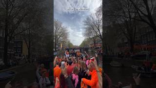 Celebrating Dutch Kingsday on the Best Party Boat in Amsterdam with DJ over the Canals [upl. by Low]