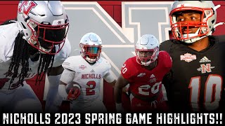 Nicholls 2023 Spring Game  LA Natives Jaylon Spears Collin Guggenheim amp Leonard Kelly Make Plays [upl. by Airemahs]