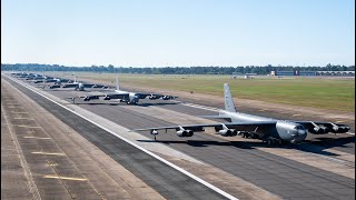 Impressive B52 Bombers Gather For Elephant Walk Show Of Force [upl. by Lipman710]