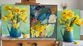 Spring Daffodils Flower Still Life Demo [upl. by Fadas]