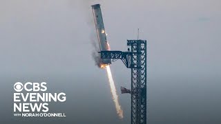 SpaceX catches rocket booster in dramatic landing [upl. by Noleta]