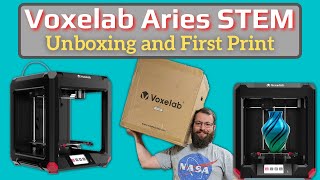 Voxelab Aries STEM  Unboxing and first prints live 3dprinting 3d [upl. by Eitac]