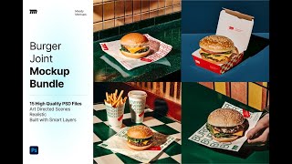 15 Burger Joint Mockups Bundle Graphic Download [upl. by Girardi]