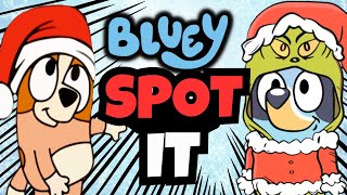 Bluey SPOT IT  Christmas Brain Break  Freeze Dance  Just Dance  Grinch Bluey [upl. by Petunia]