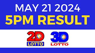 5pm Lotto Result Today May 21 2024  Swertres Ez2 [upl. by Ahtela327]