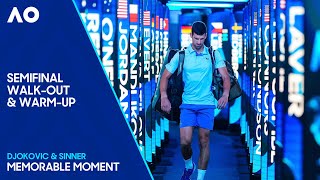 Djokovic v Sinner  Semifinal WalkOut amp WarmUp  Australian Open 2024 [upl. by Luiza]