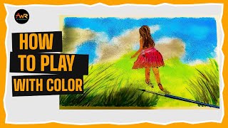 How to play with color For Beginners  Easy Technique  Beautiful Girl and Nature viral [upl. by Starlin]