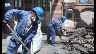 Puinruimen in Corneliuskerk na verwoestende brand [upl. by Dalston]