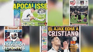 Las portadas destrozaron a la Juventus de Cristiano Ronaldo por el fracaso en la Champions [upl. by Enaled]