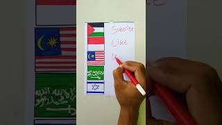 Support Palestina ✔️ vs Support Israel ❌ art flag drawing painting palestine [upl. by Gennaro37]