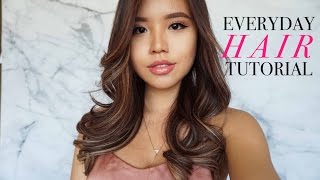 Everyday Hair Tutorial  Loose Wavy Curls [upl. by Theran]