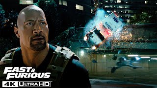 Furious 7  Hobbs Destroys a Drone with an Ambulance [upl. by Anoif]