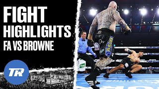 First Round Heavyweight Knockout Browne upsets Fa in a Stunner  FIGHT HIGHLIGHTS [upl. by Mita995]