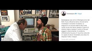 Jovanotti concerti sospesi per un edema alle corde vocali Da Bologna a Roma le date a rischio [upl. by Yeleek897]