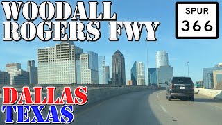 Woodall Rodgers Freeway West  Spur 366  Dallas  Texas  4K Highway Drive [upl. by Raveaux]