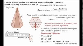 Área de una pirámide hexagonal conociendo las aristas [upl. by Stuppy692]