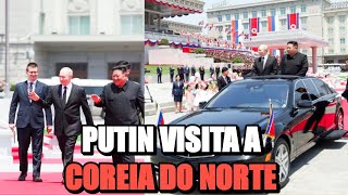 Putin desfila em Mercedes conversível pelas ruas de Pyongyang – Você não vai acreditar [upl. by Ordnas]