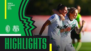 Serie A Femminile  MilanSassuolo 11  Highlights 2324 [upl. by Killigrew349]