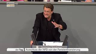 Ausschnitte der Bundestagsdebatte zum Ausschluss der NPD von der Parteifinanzierung am 260418 [upl. by Haughay]