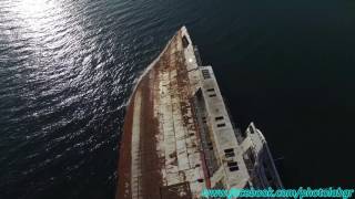 Aerial drone video  The shipwreck of Mediterranean Sky [upl. by Acimahs]