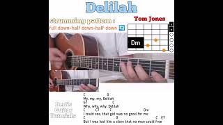 Delilah  Tom Jones guitar chords w lyrics amp strumming tutorial [upl. by Paulsen924]