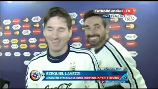 Divertido momento entre Messi y Lavezzi Argentina vs Colombia 00 Copa américa 2015 [upl. by Annabel]