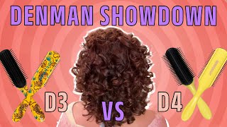 Denman Brush Challenge StepByStep  How To Use The D3 v D4 On Thinning Curls denmancurls [upl. by Mohammad]