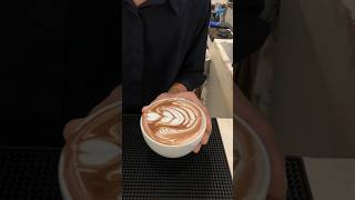 Wing Tulip On Chocolate latteart chocolate wingtulip barista [upl. by Dustman551]