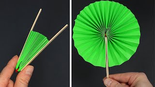 How To Make Easy Paper Fan  paper fan idea  DIY Paper fan  Easy Paper Fan Tutorial [upl. by Spooner]