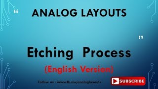 Etching Process  English Version [upl. by Itin]