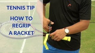 Tennis tip How to regrip a tennis racket [upl. by Teerell]