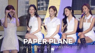 소녀시대 Paper Plane 종이비행기 4K 직캠 Taeyeon Focusㅣ Long Lasting Love Fanmeeting 220903 [upl. by Attenad]