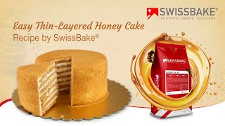 Easy Thin Layered Honey Cake Recipe by SwissBake®  Master the Art in Simple Steps [upl. by Aeikan423]