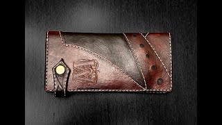 Laser cut Leather wallet Biker wallet [upl. by Lesna]