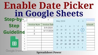 How to Enable Date Picker Calendar in Google Sheets [upl. by Dionysus]