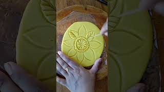 Flower Nokshi pitha  Easy nokshi pitha recipe  Nokshi pitha design  নকশি পিঠা nokshipitha [upl. by Arikat]