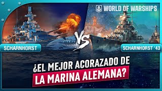 SCHARNHORST VS SCHARNHORST 43 ¿Cuál es el MEJOR ACORAZADO ALEMÁN en WORLD OF WARSHIPS [upl. by Golda741]