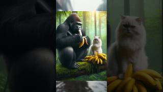 cat and gorilla friendship part 2 cat indocat shorts [upl. by Roanne]