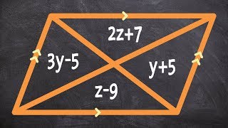 Using the properties of parallelograms to solve for the missing diagonals [upl. by Aztin]