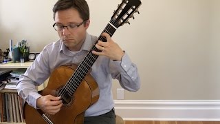 Brouwer Etude No 9 Estudios Sencillos and Lesson for Classical Guitar [upl. by Ihsoyim448]