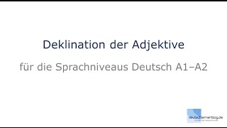 Deutsch lernen  Adjektivdeklination 1  bestimmter Artikel [upl. by Zoarah]