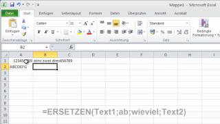 100 Excel 2010 Funktionen  Die Funktion ERSETZEN [upl. by Ellimak]