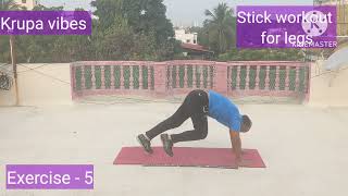 Leg workout using stick  Cardio exercises  No warmup cooldown  Home exercises [upl. by Attelocin]