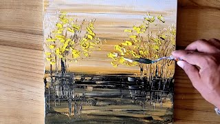 Palette Knife Landscape Painting  Easy For Beginners  Step By Step  365 Days Challenge Day103 [upl. by Nisa]